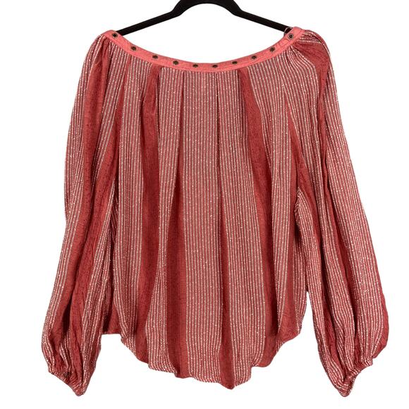 Free People Stripe Against All Odds Long Sleeves Top Size Medium - Picture 3 of 7